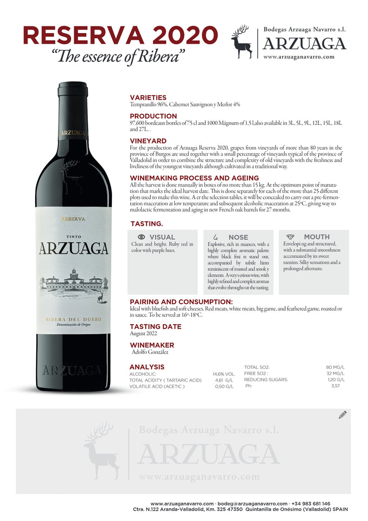 ARZUAGA RESERVA 75cl [D209]