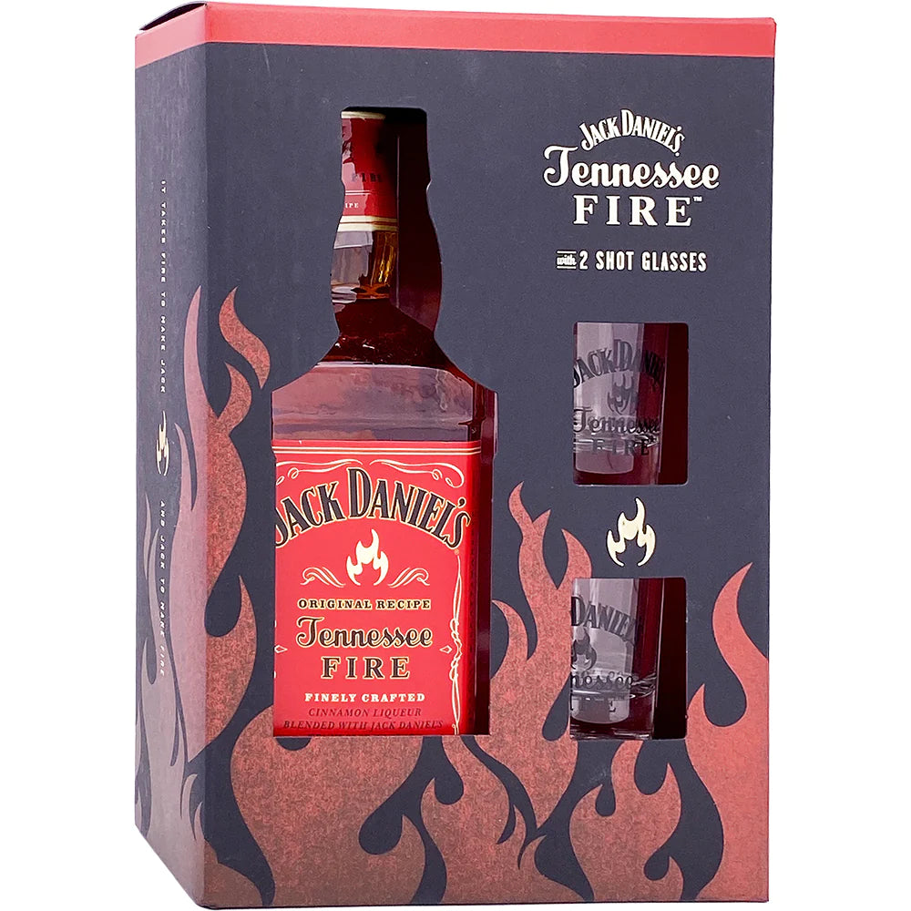 Jack Daniels Fire with Glasses Gift pack 70cl (A292)